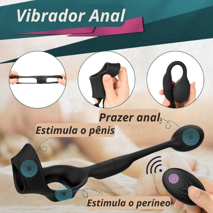 Vibrador Anal com Anel Peniano