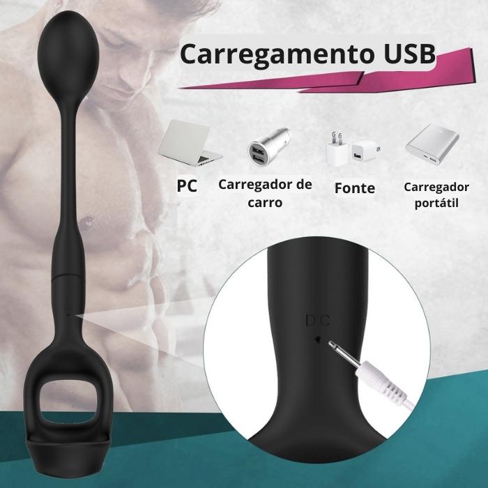 Vibrador Anal com Anel Peniano