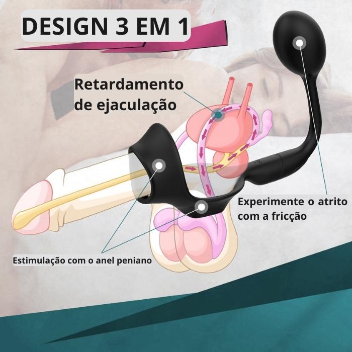 Vibrador Anal com Anel Peniano