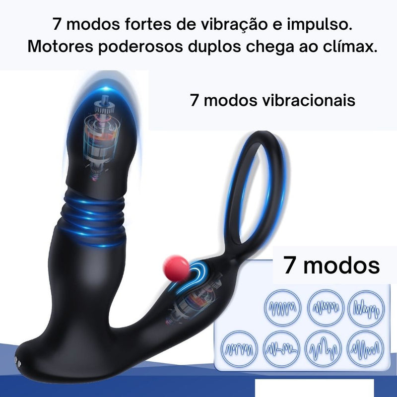 Massageador de Próstata com Controle Remoto 3 em 1