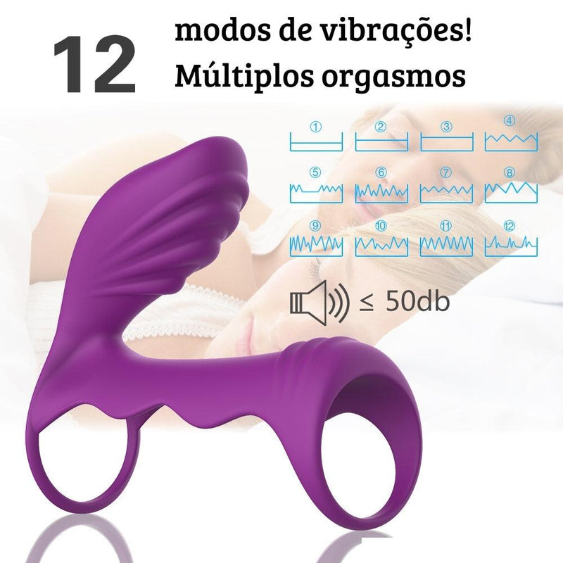 Anel Peniano Roxo - 12 Vibrações