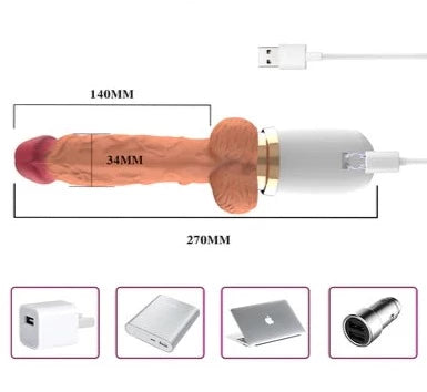 Alvira - 10 Vibrações 6 Modos Telescópicos Dildo Realista