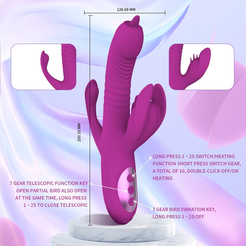 Dominatrix - Vibrador tripla estimulação com aquecimento