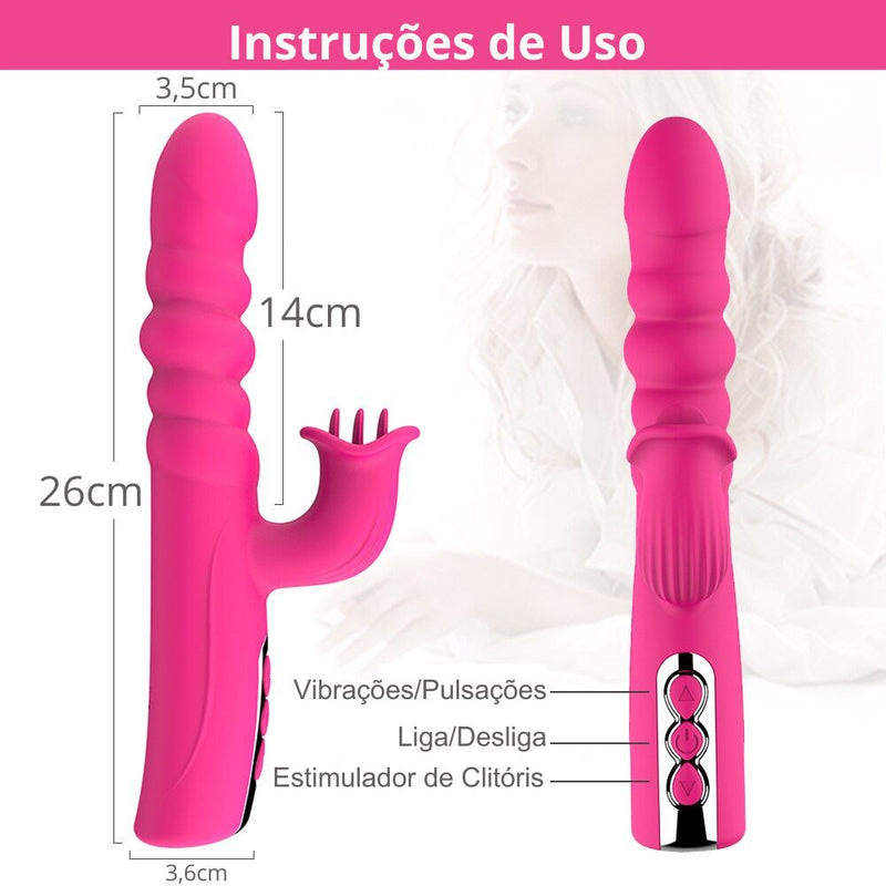 Vibrador Coelho com estimular de clitóris