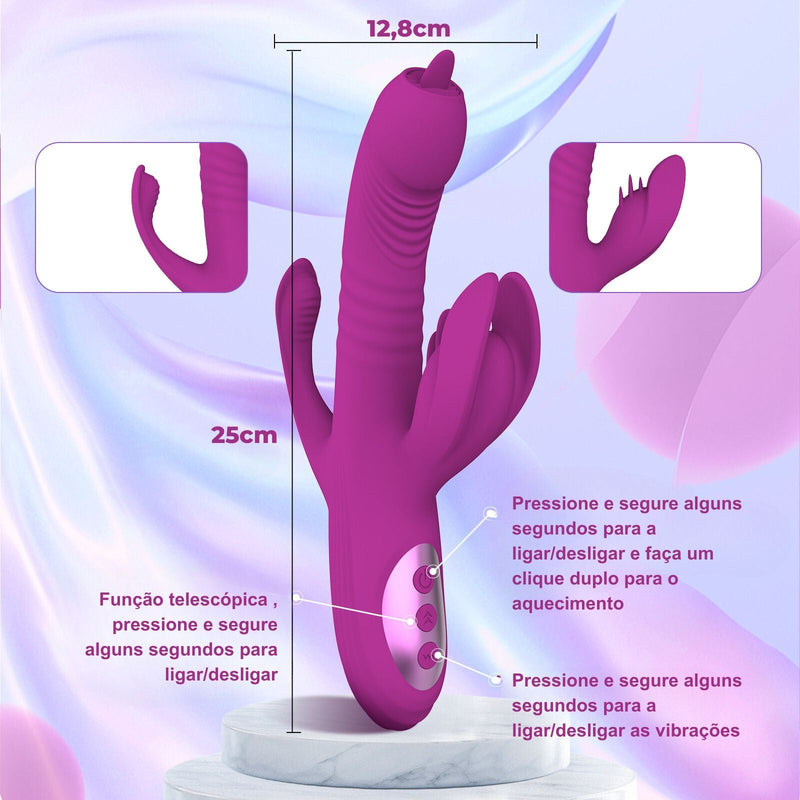 Dominatrix - Vibrador tripla estimulação com aquecimento